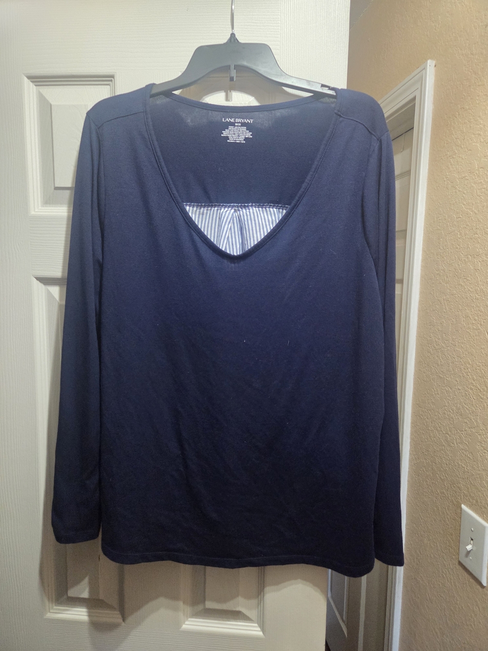 3 for $10, Lane Bryant Navy V-Neck Long Sleeve Top